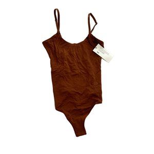 NWT The Kit Spaghetti Strap Thong Bodysuit in Cinnamon